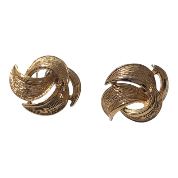 Givenchy Gold Earrings Pierced‎ Textured Statement Designer Jewelry - Picture 1 of 5